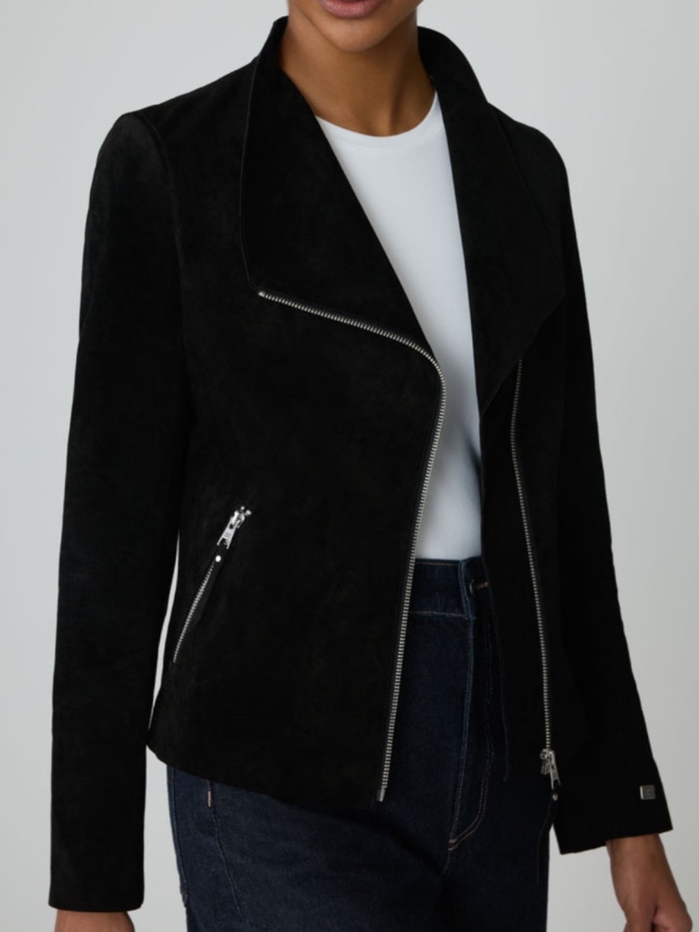 SOIA & KYO Catherine black suede jacket NWT